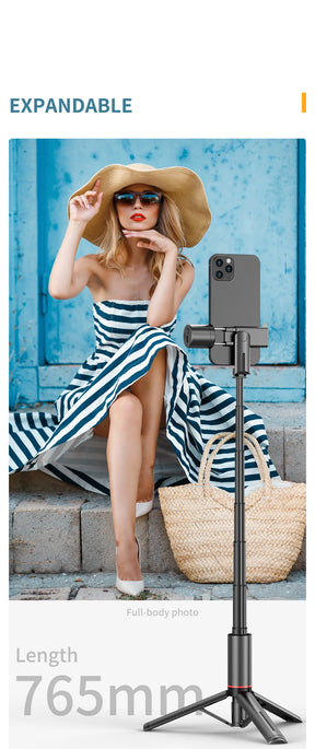 Roreta NEW Portable Wireless Bluetooth Phone Telescopic Selfie Stick Tripod With Fill Light for Huawei iPhone 13 Android Xiaomi