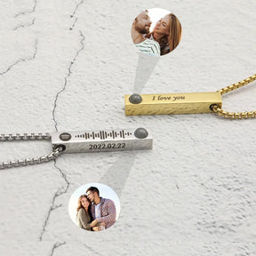 Personalized Projection Photo Bar Necklace Best Price in Men Jewerly - 2023