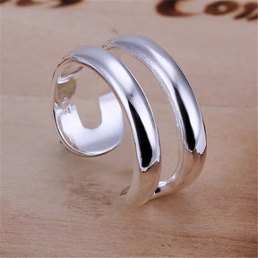 DOTEFFIL Ring 925 Sterling Silver Double Line Elegant Retro for Men Best Price in Men Jewerly - 2023