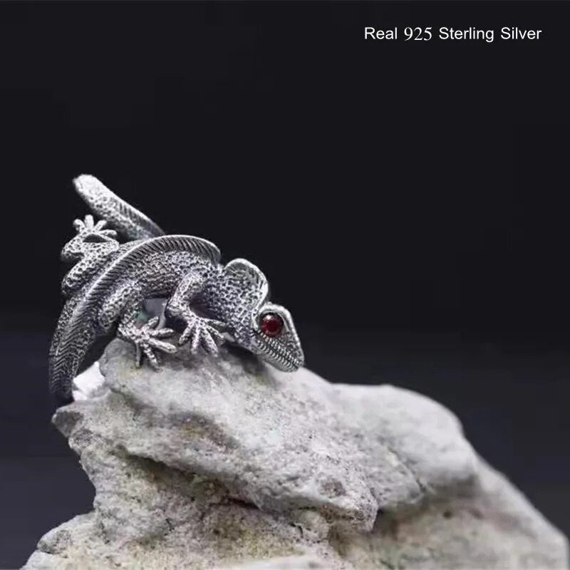 Buyee Ring Gray Lizard 925 Sterling Silver Punk Style for Men Best Price in Men Jewerly - 2023