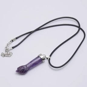 Natural Stone Pendant with Carved Fist Arm Best Price in Men Jewerly - 2023