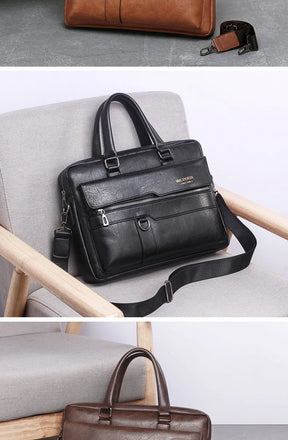 2023 Men Briefcase Bag High Quality Business Famous Brand PU Leather Shoulder Messenger Bags Office Handbag 14 inch Laptop bag