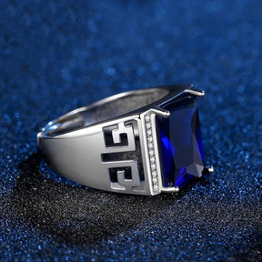 HuiSept 925 Silver Ring with Sapphire Zircon for Men Best Price in Men Jewerly - 2023