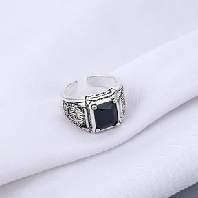 Retro Black Crystal Ring for Men (925 Sterling Silver) Best Price in Men Jewerly - 2023