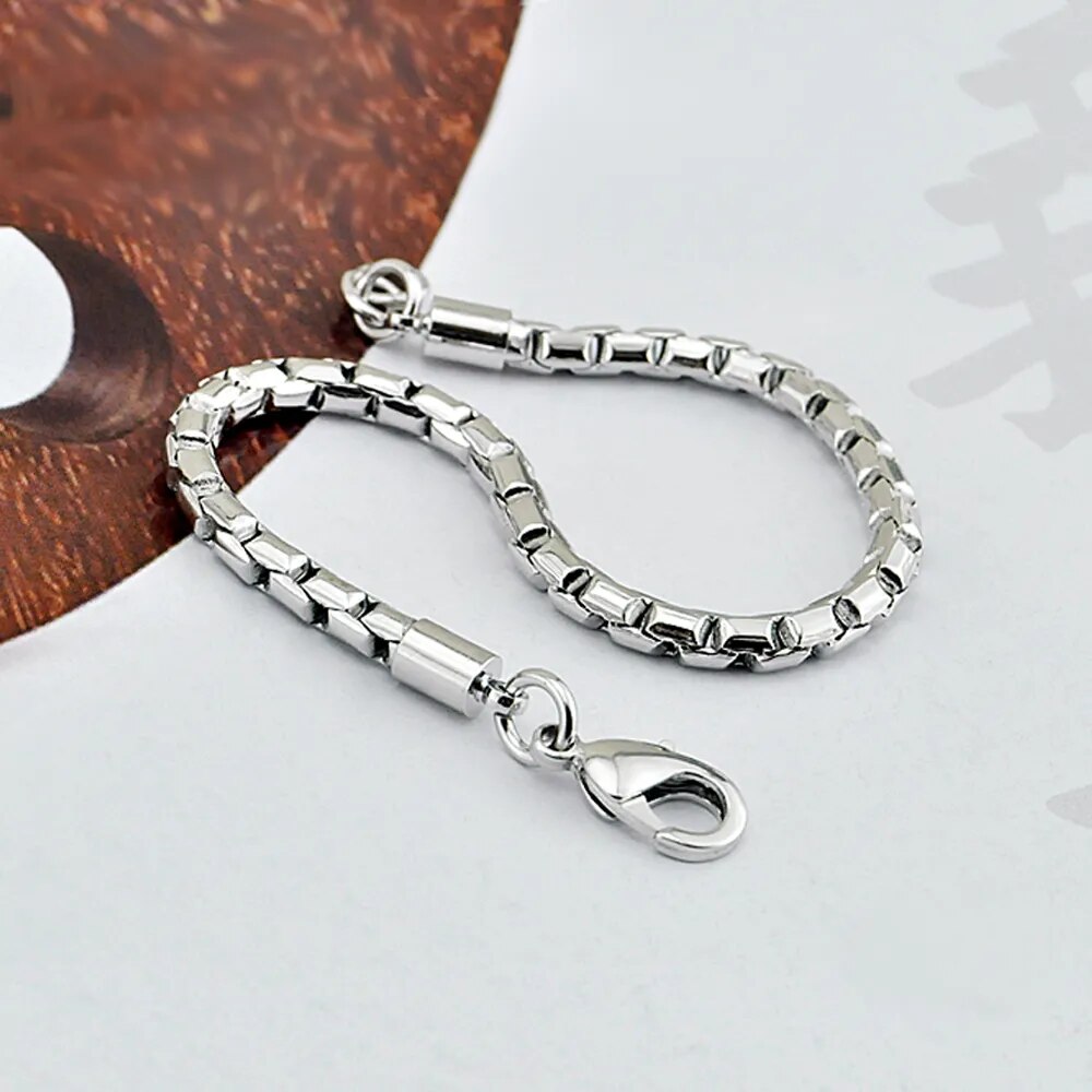 Real 925 Sterling Silver Box Chain Bracelet Best Price in Men Jewerly - 2023