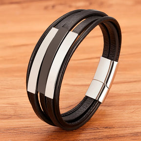 TYO Multi-layer Braided Stainless Steel Men's Leather Bracelet Best Price in Men Jewerly - 2023