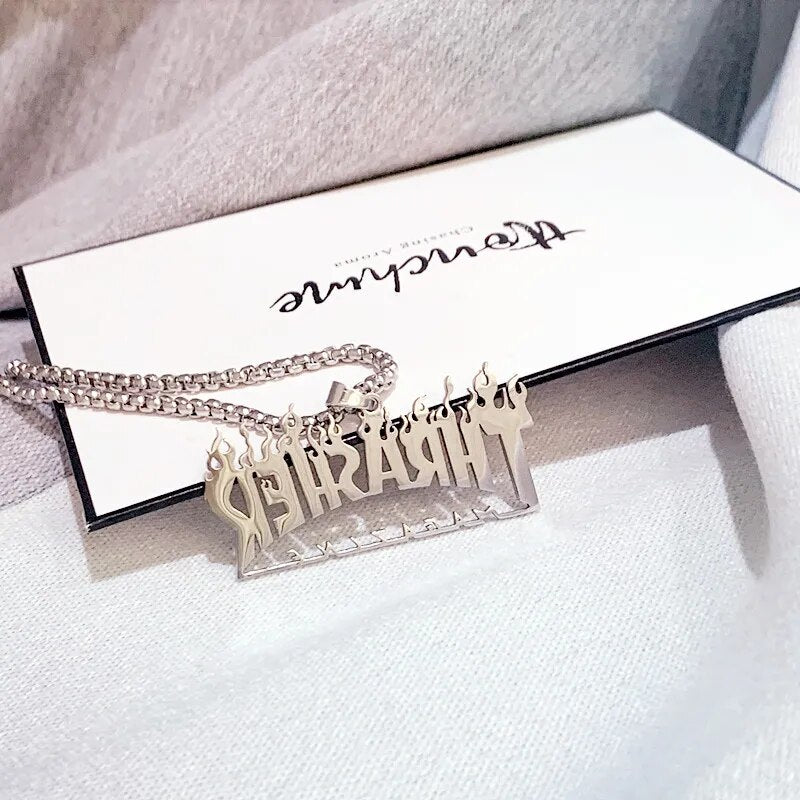 Thrasher Magazine Flame Pendant Men's Necklace Best Price in Men Jewerly - 2023