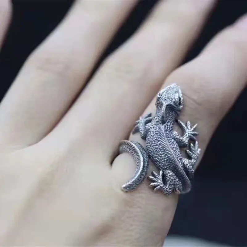 Buyee Ring Gray Lizard 925 Sterling Silver Punk Style for Men Best Price in Men Jewerly - 2023