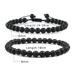 6mm Natural Black Lava Onyx Beads Bracelet for Men Best Price in Men Jewerly - 2023