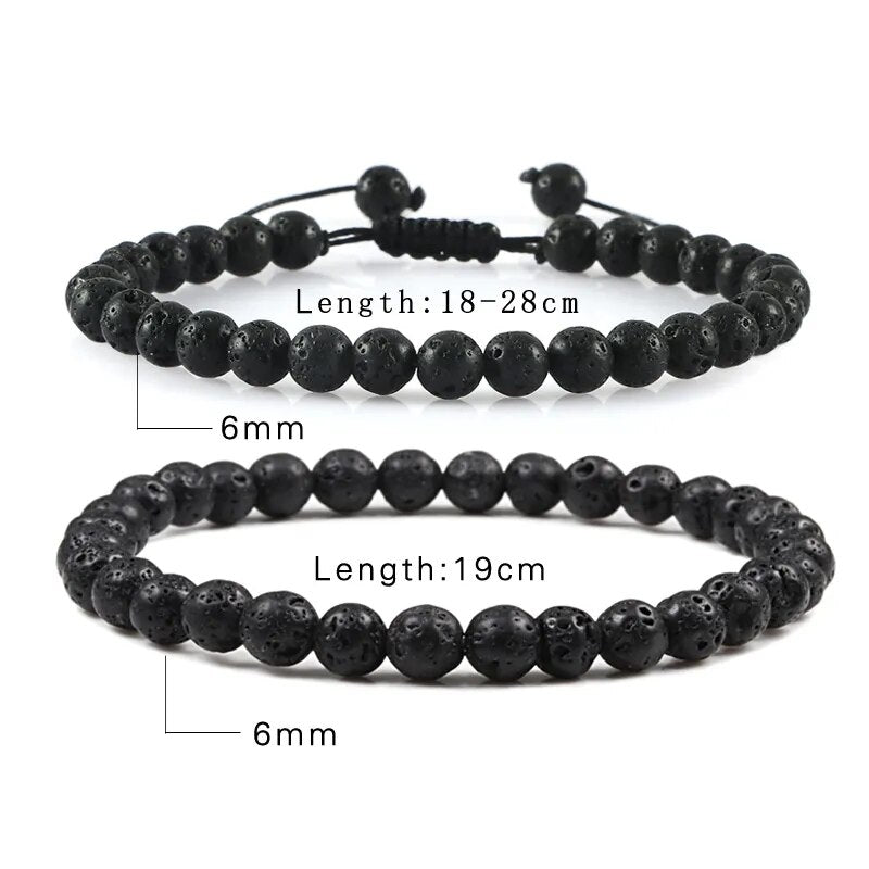 6mm Natural Black Lava Onyx Beads Bracelet for Men Best Price in Men Jewerly - 2023