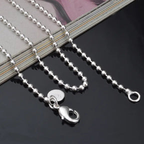 925 Silver 2MM Bead Chain Necklace for Men Best Price in Men Jewerly - 2023