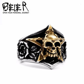 BEIER Skull Punk Personality Ring for Men Best Price in Men Jewerly - 2023