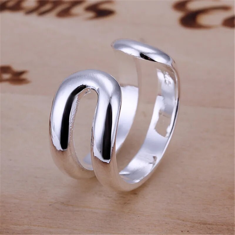 DOTEFFIL Ring 925 Sterling Silver Double Line Elegant Retro for Men Best Price in Men Jewerly - 2023