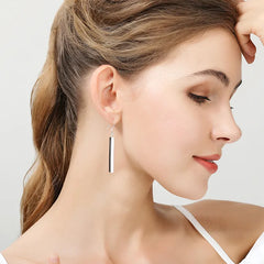DOTEFFIL Earrings 925 Sterling Silver Square Pillar for Men Best Price in Men Jewerly - 2025