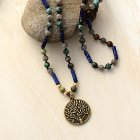 Vintage African Turquoises Beaded Tree Pendant Necklace for Men Best Price in Men Jewerly - 2023