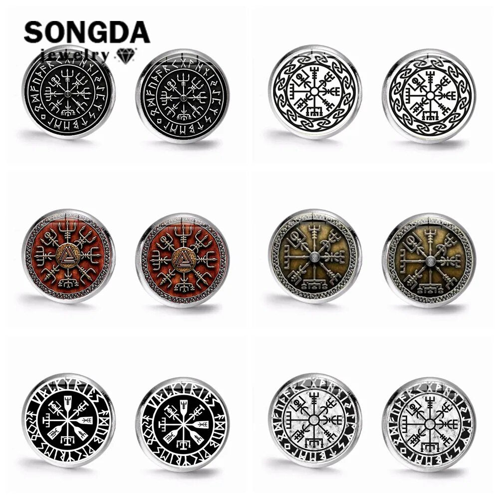 Viking Compass Earring Piercing Studs Best Price in Men Jewerly - 2023