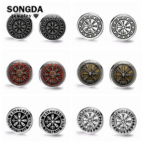 Viking Compass Earring Piercing Studs Best Price in Men Jewerly - 2023