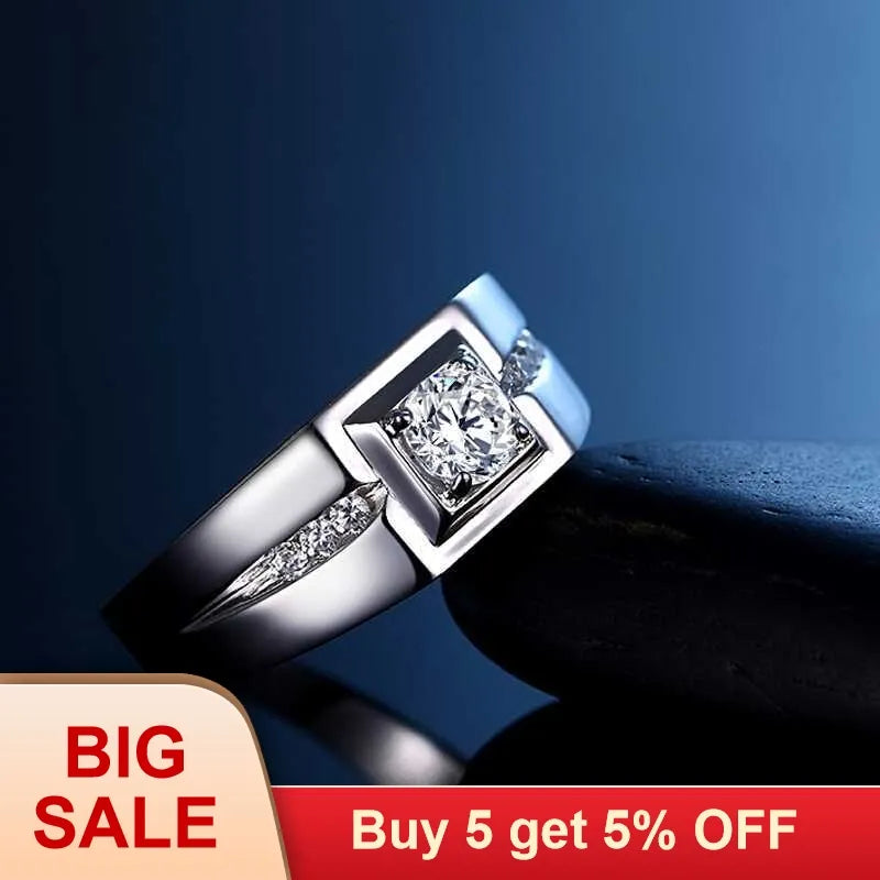 Solitaire Male Ring in 925 Sterling Silver Best Price in Men Jewerly - 2023