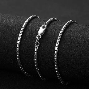 ZABRA Solid Sterling Silver Box Chain for Men and Women Best Price in Men Jewerly - 2023