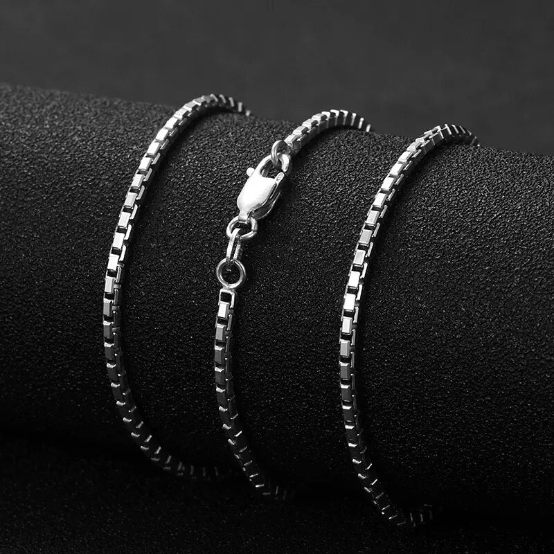 ZABRA Solid Sterling Silver Box Chain for Men and Women Best Price in Men Jewerly - 2023