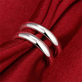 DOTEFFIL Ring 925 Sterling Silver Double Line Elegant Retro for Men Best Price in Men Jewerly - 2023