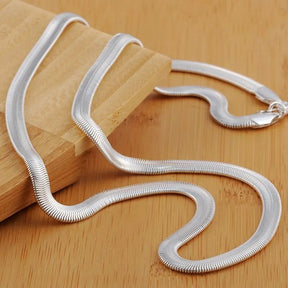 925 Sterling Silver 6MM Flat Snake Chain Necklace for Men Best Price in Men Jewerly - 2023