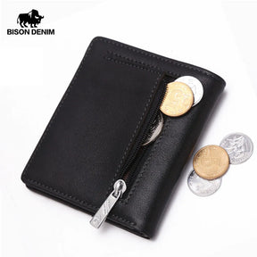 BISON DENIM Men's Leather Wallet RFID Blocking Mini Best Price in Men Jewerly - 2023