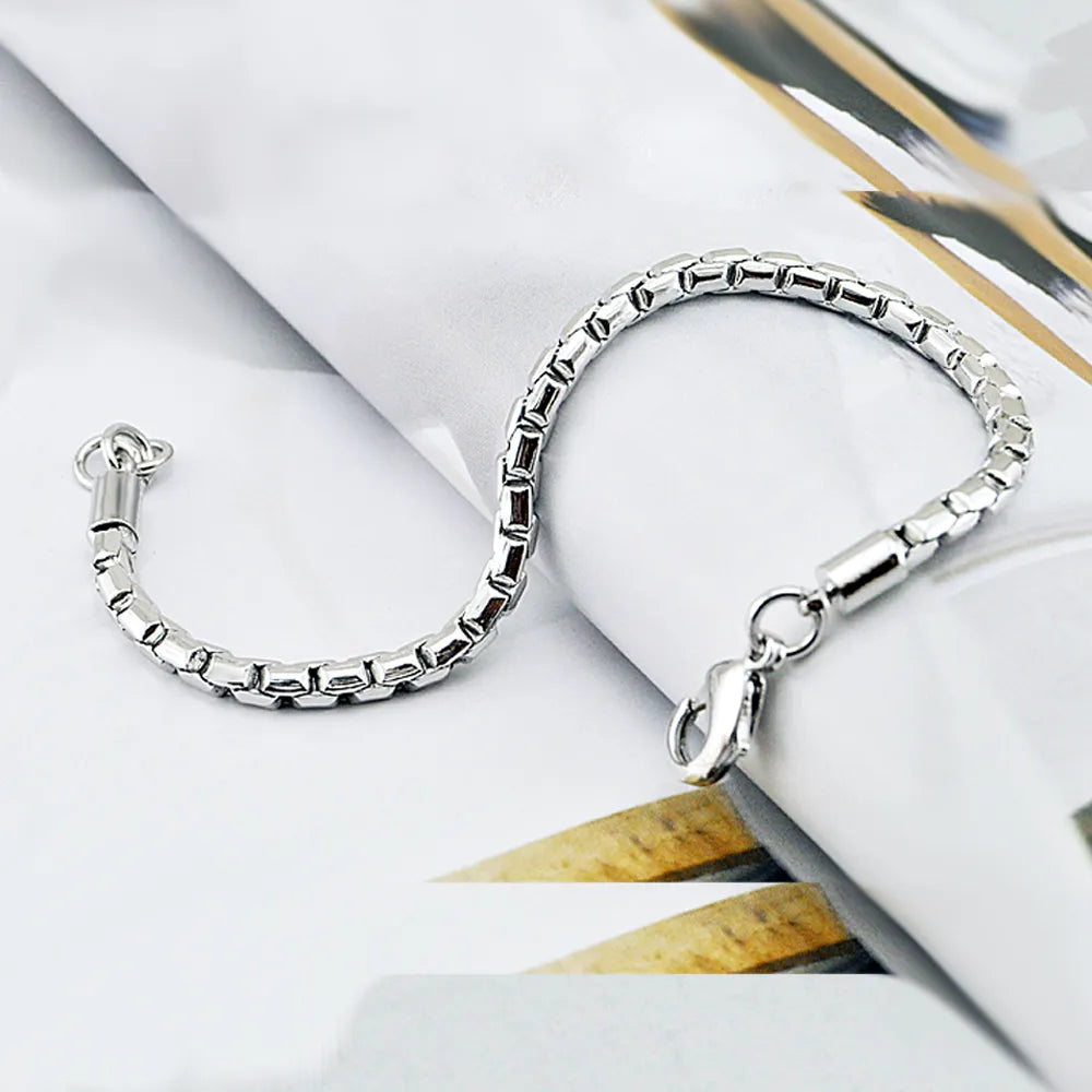 Real 925 Sterling Silver Box Chain Bracelet Best Price in Men Jewerly - 2023