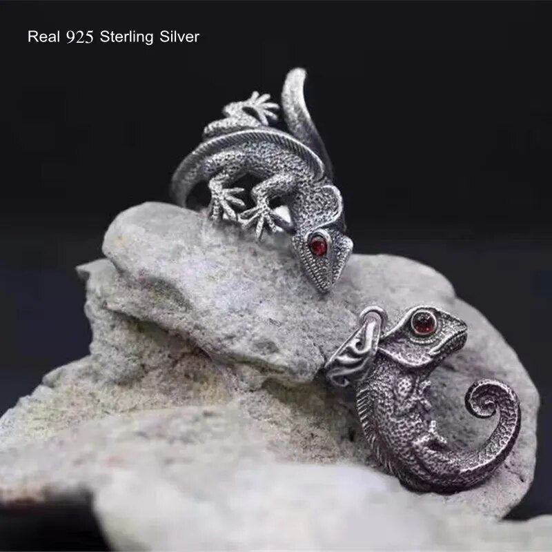 Buyee Ring Gray Lizard 925 Sterling Silver Punk Style for Men Best Price in Men Jewerly - 2023