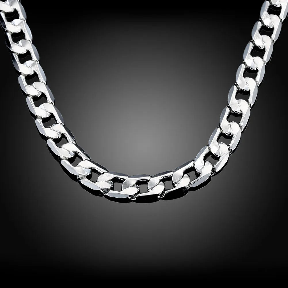 925 Sterling Silver Classic 8MM Chain Necklace Best Price in Men Jewerly - 2023