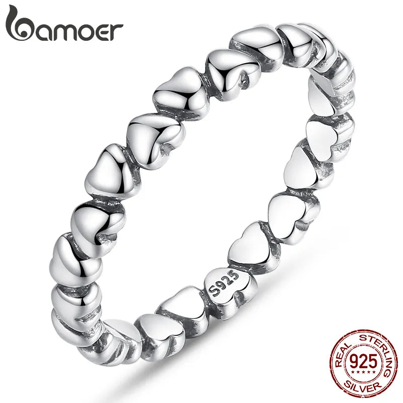 Bamoer 925 Sterling Silver Forever Love Heart Ring for Men Best Price in Men Jewerly - 2023