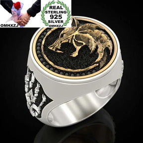 OMHXZJ Punk Wolf Sterling Silver Gold Ring Best Price in Men Jewerly - 2023