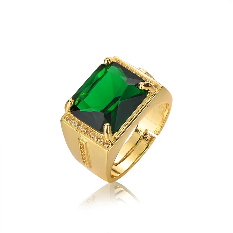 HuiSept 925 Silver Ring with Emerald Zircon for Men Best Price in Men Jewerly - 2023