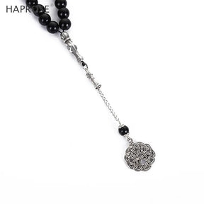 Man's Black Agates Tasbih Muslim Prayer Beads Best Price in Men Jewerly - 2023