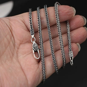 4MM Solid S925 Silver Foxtail Chain Necklace for Men Best Price in Men Jewerly - 2023