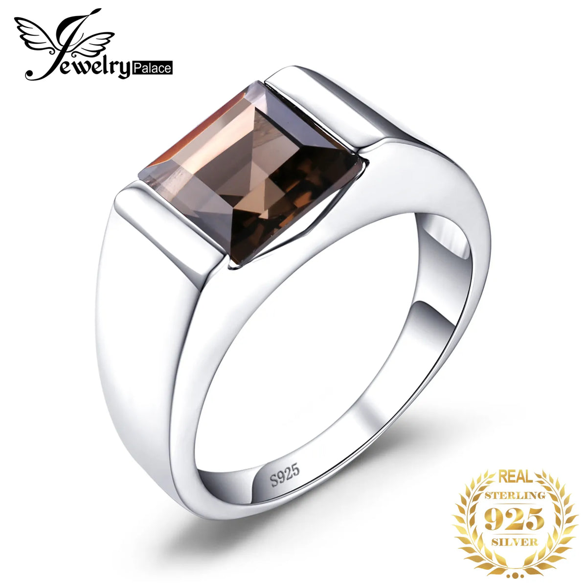 JewelryPalace Natural Smoky Quartz Sterling Silver Ring Best Price in Men Jewerly - 2023