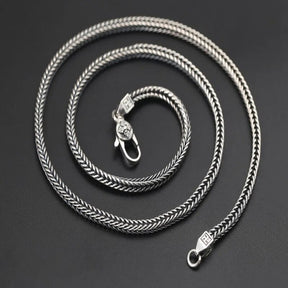 4MM Solid S925 Silver Foxtail Chain Necklace for Men Best Price in Men Jewerly - 2023