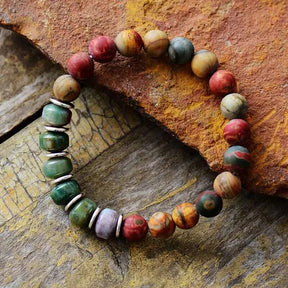 Men's Tiger Eye & Blue Sand Stone Stretch Bracelet Best Price in Men Jewerly - 2023