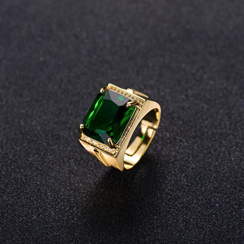 HuiSept 925 Silver Ring with Emerald Zircon for Men Best Price in Men Jewerly - 2023