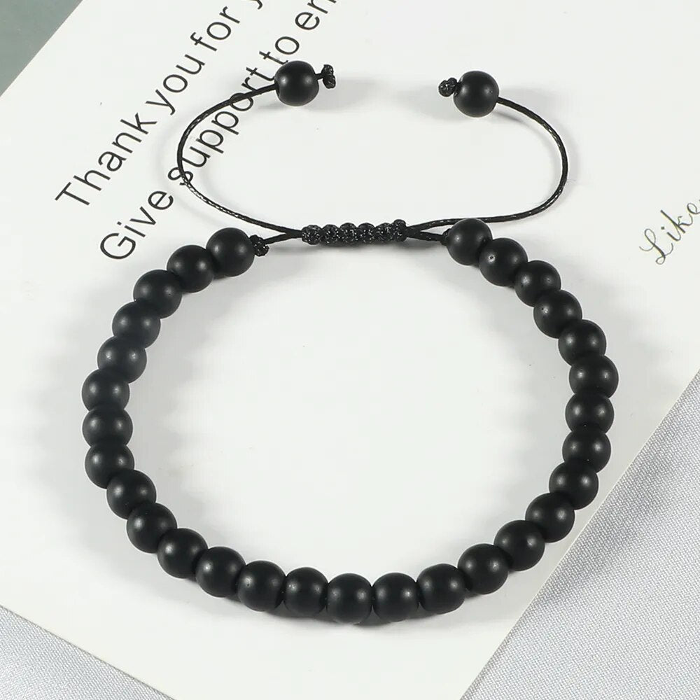 6mm Natural Black Lava Onyx Beads Bracelet for Men Best Price in Men Jewerly - 2023