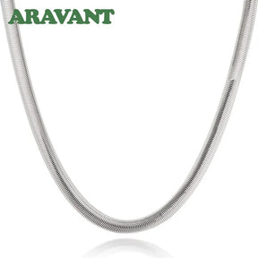 925 Sterling Silver 6MM Flat Snake Chain Necklace for Men Best Price in Men Jewerly - 2023