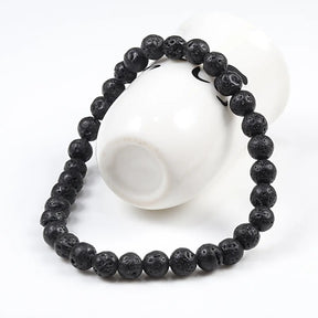 6mm Natural Black Lava Onyx Beads Bracelet for Men Best Price in Men Jewerly - 2023