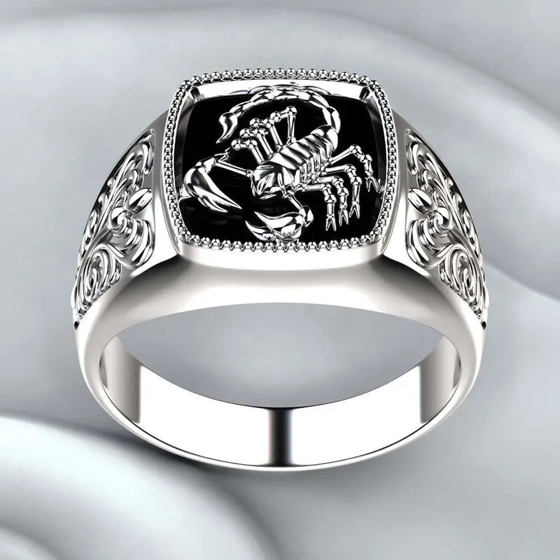 OMHXZJ Square Scorpion Sterling Silver Ring Best Price in Men Jewerly - 2023