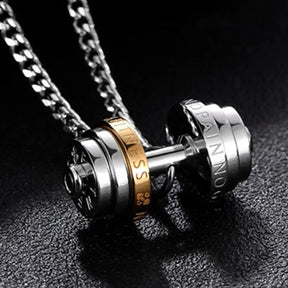 Dumbbel Necklace Stainless Steel Fitness Barbell for Men Best Price in Men Jewerly - 2023