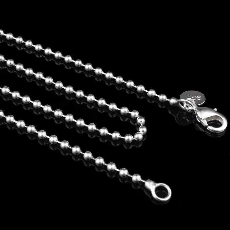 925 Silver 2MM Bead Chain Necklace for Men Best Price in Men Jewerly - 2023