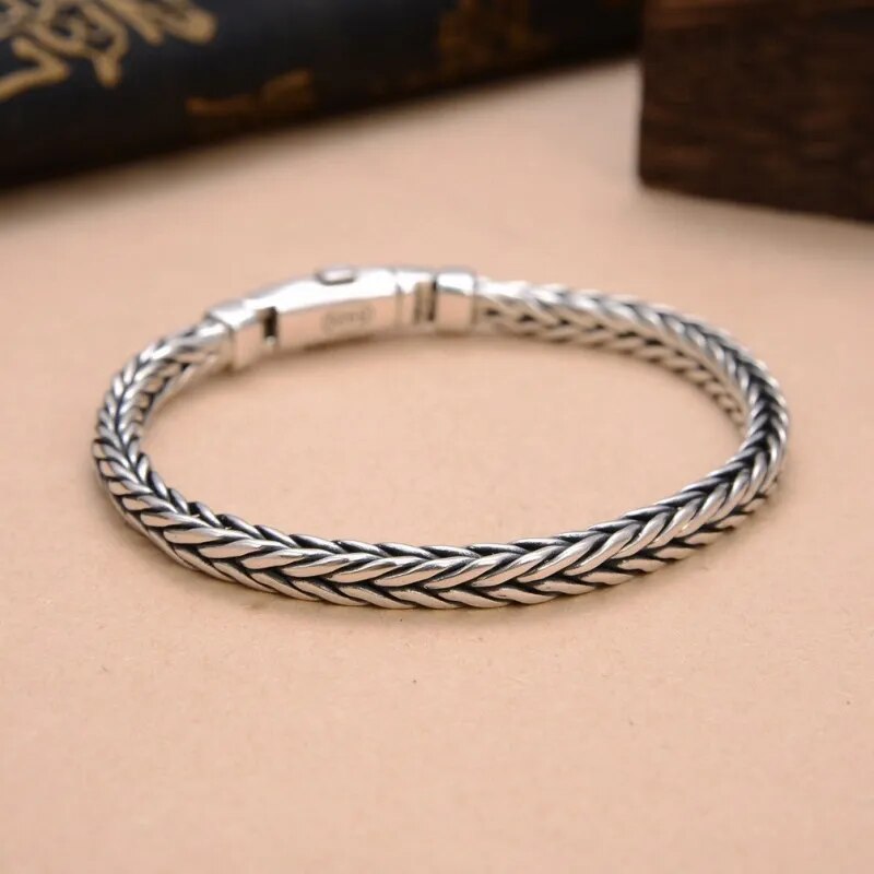 BOCAI Handmade S925 Silver Woven Bracelet for Men & Women Best Price in Men Jewerly - 2023