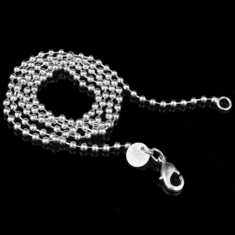 925 Silver 2MM Bead Chain Necklace for Men Best Price in Men Jewerly - 2023