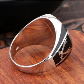 BOCAI S925 Silver Men's Ring with Black Crystal Best Price in Men Jewerly - 2023