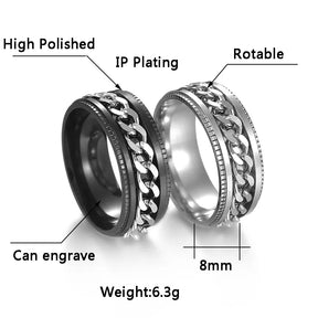 Cool Ring Stainless Steel Rotatable Spinner Chain for Men Best Price in Men Jewerly - 2023