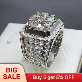 925 Silver VS2 2 Carats Diamond Ring for Men Best Price in Men Jewerly - 2023